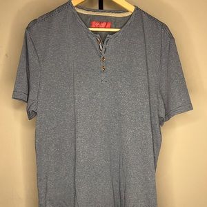 Bruno Milano Super Soft Striped Henley Tee - Blue